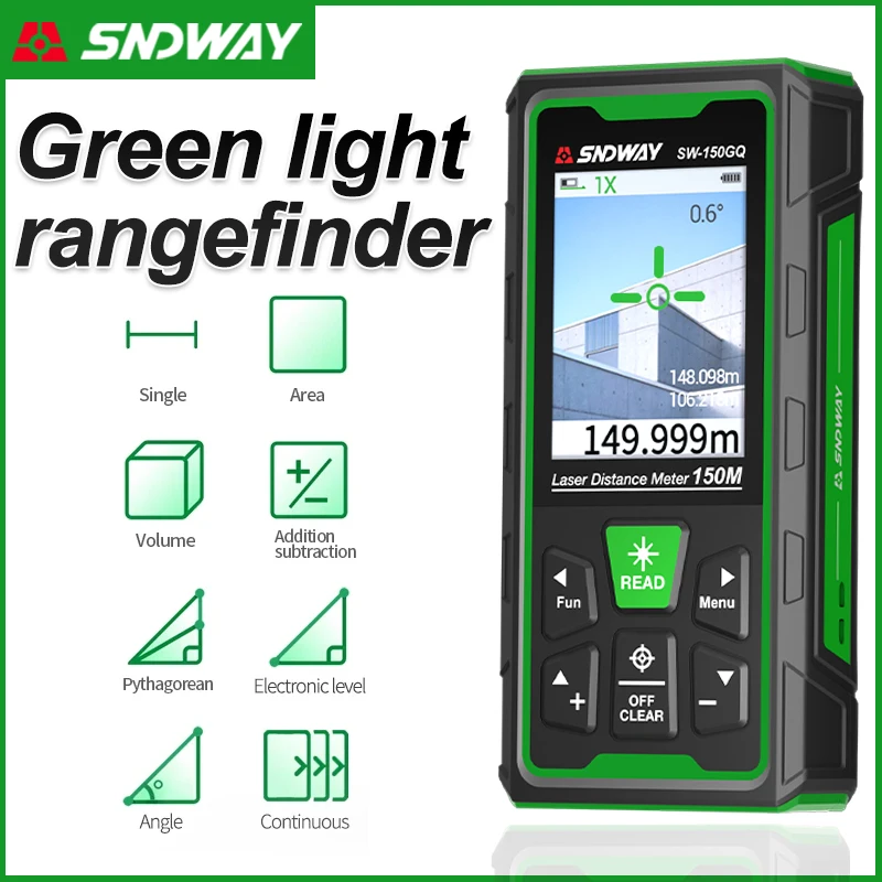 Industrial Laser Distance Sensor - Groene Laser Afstandsmeter Digitale Afstandsmeter 150m