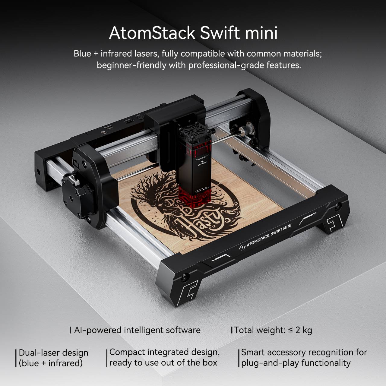 ATOMSTACK Swift Mini Lasergrav - Industrial Laser Printing recensie en prijs